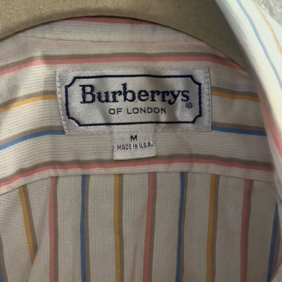✨Vintage Burberry’s of London Button Down Striped Sz Medium Shirt✨ - Picture 4 of 8